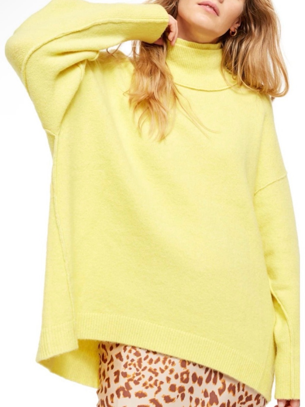 Free People Afterglow Mock Neck Oversized Sweater